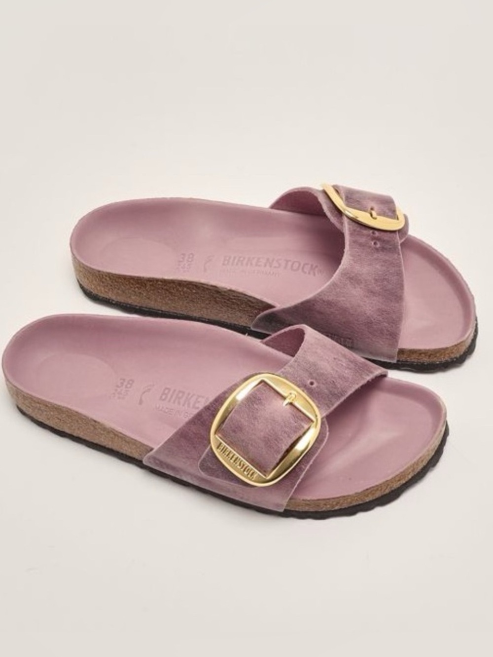 Birkenstock Madrid Big Buckle Slide Sandals Lavender Purple Gold Exquisite Rare - Picture 7 of 7